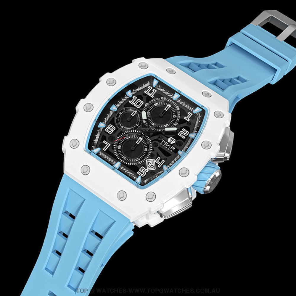 Official TSAR Bomba Quartz Waterproof Ceramic Watch TB8204C - Top G Watches