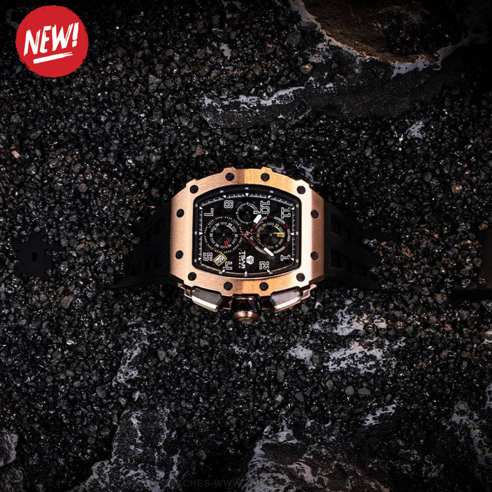 Official TSAR Bomba Watch Quartz Movement Waterproof Watch TB8204Q Gold Black - Top G Watches