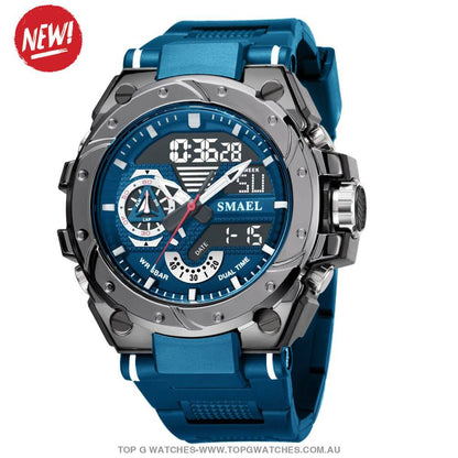 Top G-Sport Smael 50M Waterproof Alarm Dual Digital Quarts 8060 Sport Watch - Top G Watches