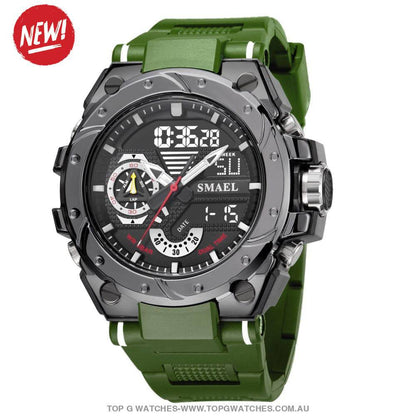 Top G-Sport Smael 50M Waterproof Alarm Dual Digital Quarts 8060 Sport Watch - Top G Watches