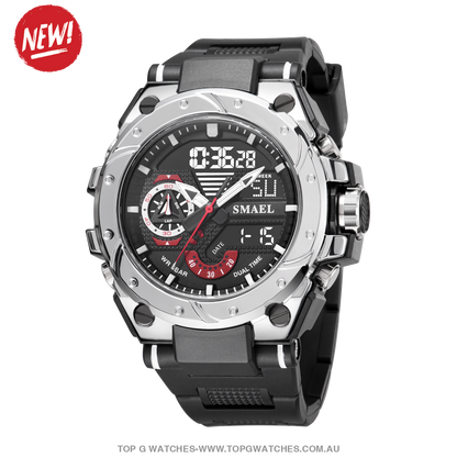 Top Unique Sport SMAEL 50M Waterproof Alarm Dual Digital Quarts 8060 Sport Watch - Top G Watches