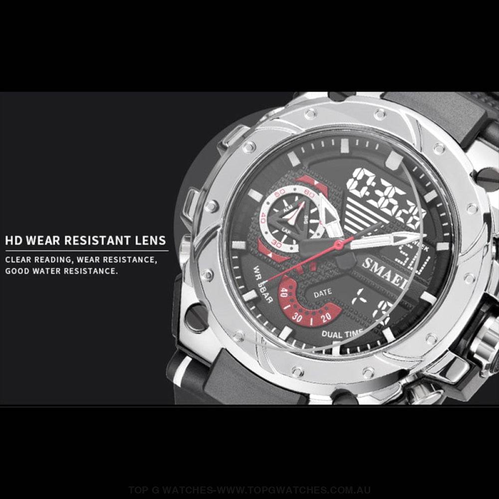 Top G-Sport Smael 50M Waterproof Alarm Dual Digital Quarts 8060 Sport Watch - Top G Watches