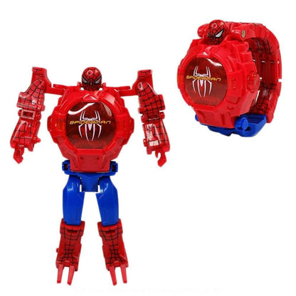 Marvel Iron Man Spiderman Disney Frozen Children's Transformer LED Children's Toy Watch - Top G Watches