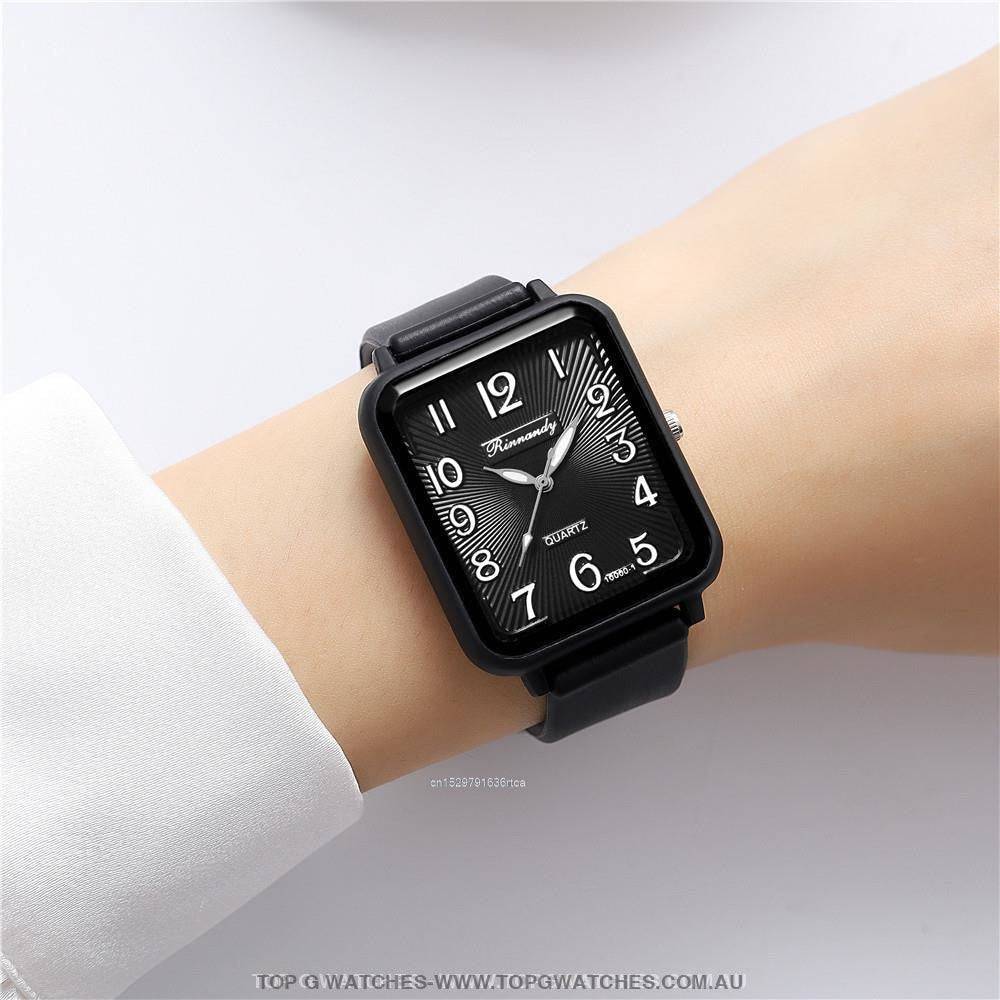 Fashion Hot Lady Rinnandy Leisure Rectangle Digital Quartz Casual Ladies Dress Wristwatch - Top G Watches