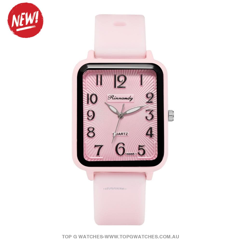 Fashion Hot Lady Rinnandy Leisure Rectangle Digital Quartz Casual Ladies Dress Wristwatch - Top G Watches