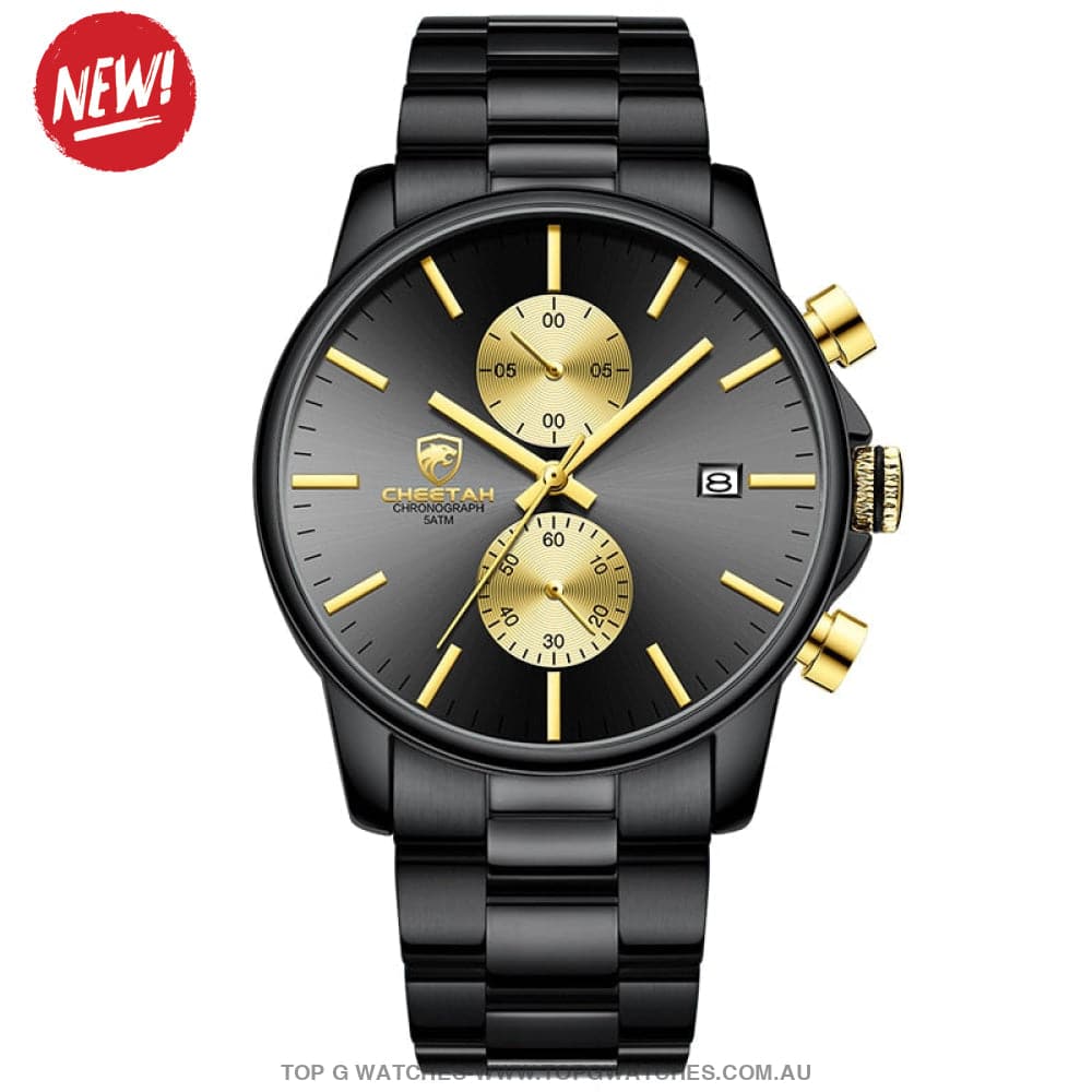 Unique Black Gold Luxury Business Sports Fashion Casual Dress Quartz Watch - Top G Watches