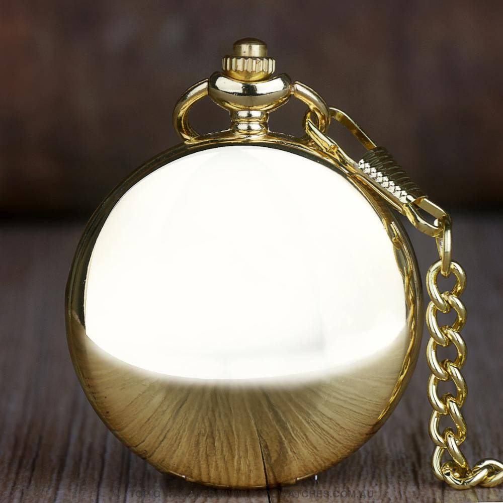 Stylish Gold Trend Fashion Antique Roman Numbers Display Quartz Pocket Chain Watch - Top G Watches