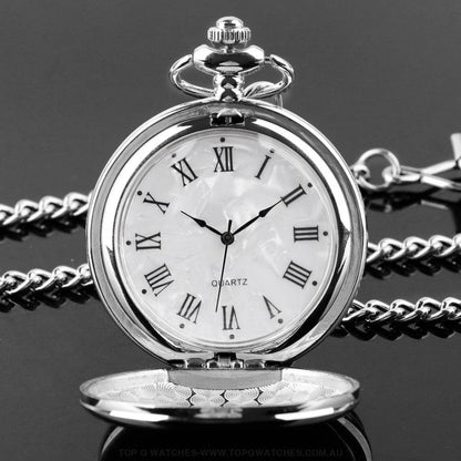 Stylish Gold Trend Fashion Antique Roman Numbers Display Quartz Pocket Chain Watch - Top G Watches