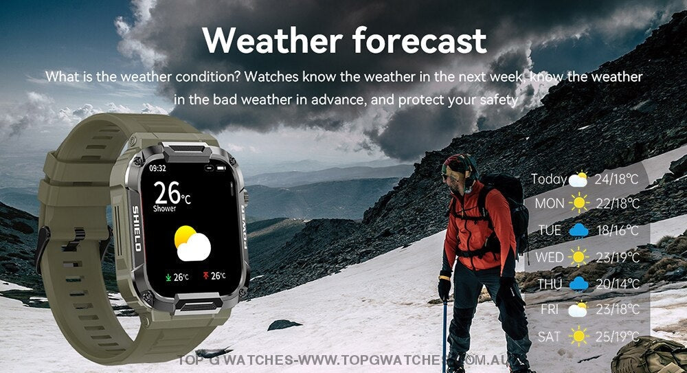 Outdoor Military Tough Bluetooth Android Waterproof Health Fitness Pro V2 Smartwatch Smart Watches