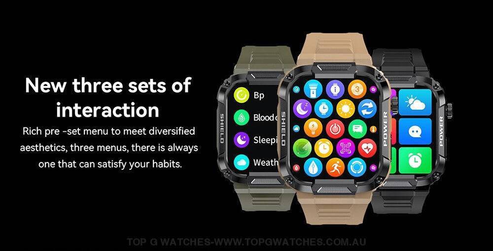 Outdoor Military Tough Bluetooth Android Waterproof Health Fitness Pro V2 Smartwatch - Top G Watches