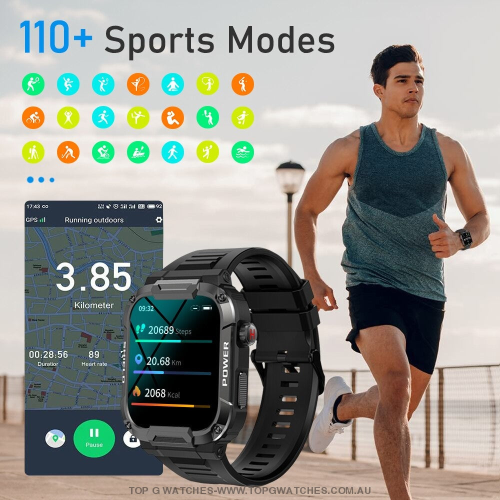 Outdoor Military Tough Bluetooth Android Waterproof Health Fitness Pro V2 Smartwatch Smart Watches