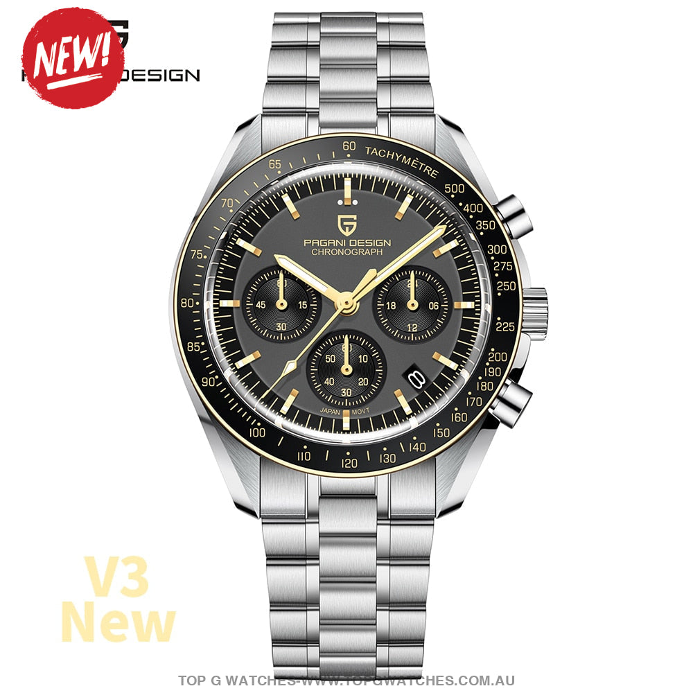 2023 Pagani Design Pd-1701 Luxury Quartz Automatic Sapphire Mirror Wristwatch Gold / China No