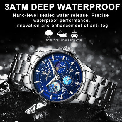 2023 All New Poedagar Luxury Luminous Sky Background Chronograph Quartz Watch Mens Watches