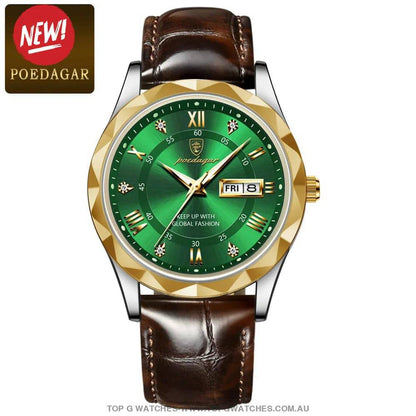 Poedagar Luxury Stainless-Steel Waterproof Fashion Leather Wristwatch - Top G Watches