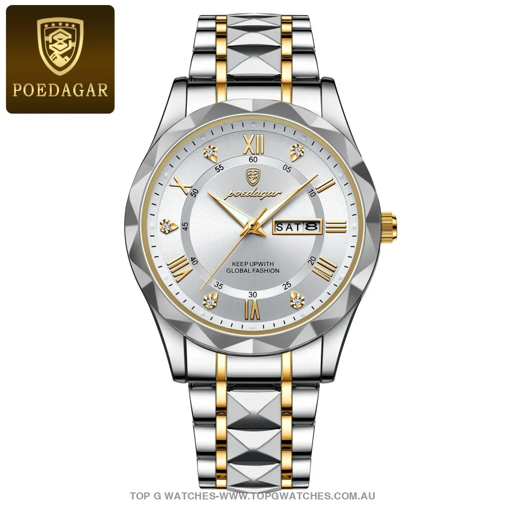 Poedagar Luxury Stainless-Steel Waterproof Fashion Leather Wristwatch - Top G Watches