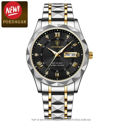 Poedagar Luxury Stainless-Steel Waterproof Fashion Quartz Wristwatch - Top G Watches