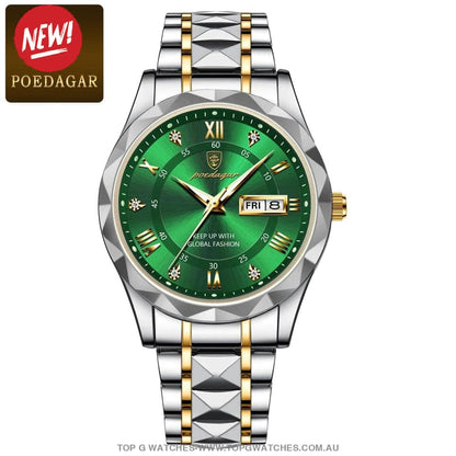 Poedagar Luxury Stainless-Steel Waterproof Fashion Quartz Wristwatch - Top G Watches