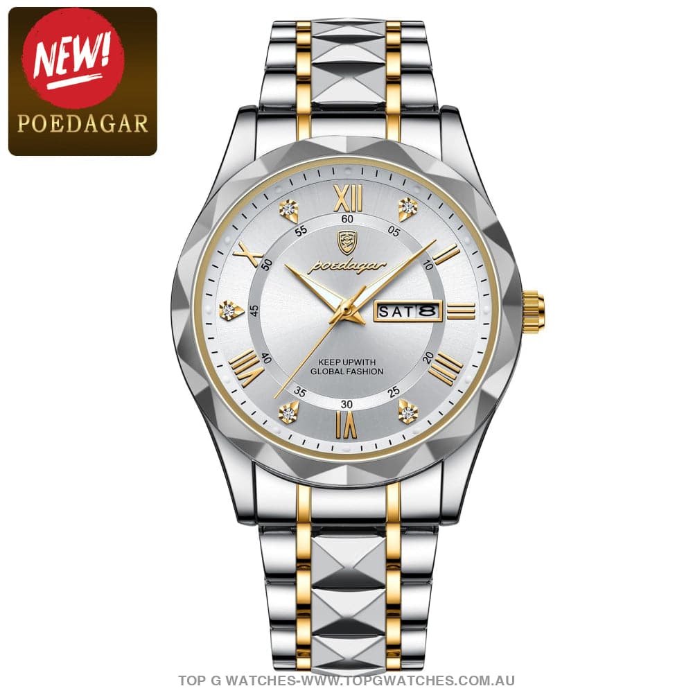 Poedagar Luxury Stainless-Steel Waterproof Fashion Quartz Wristwatch - Top G Watches