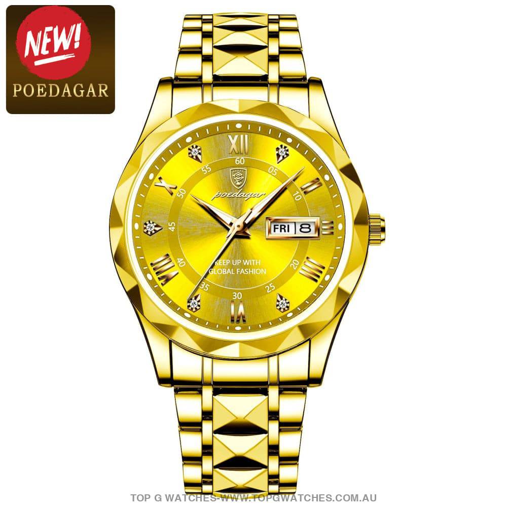 Poedagar Luxury Stainless-Steel Waterproof Fashion Quartz Wristwatch - Top G Watches