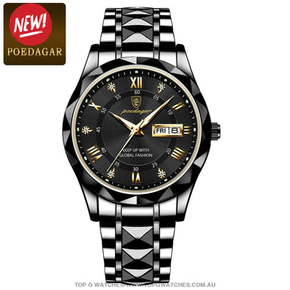 Poedagar Luxury Stainless-Steel Waterproof Fashion Quartz Wristwatch - Top G Watches