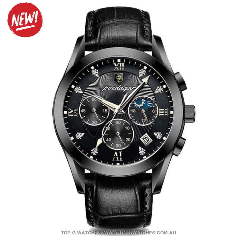 Poedagar Luxury Steel Sport Chronograph Quartz 820 Waterproof Luminous Wristwatch - Top G Watches