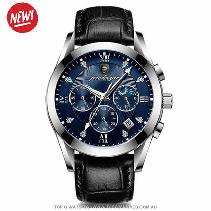 Poedagar Luxury Steel Sport Chronograph Quartz 820 Waterproof Luminous Wristwatch - Top G Watches