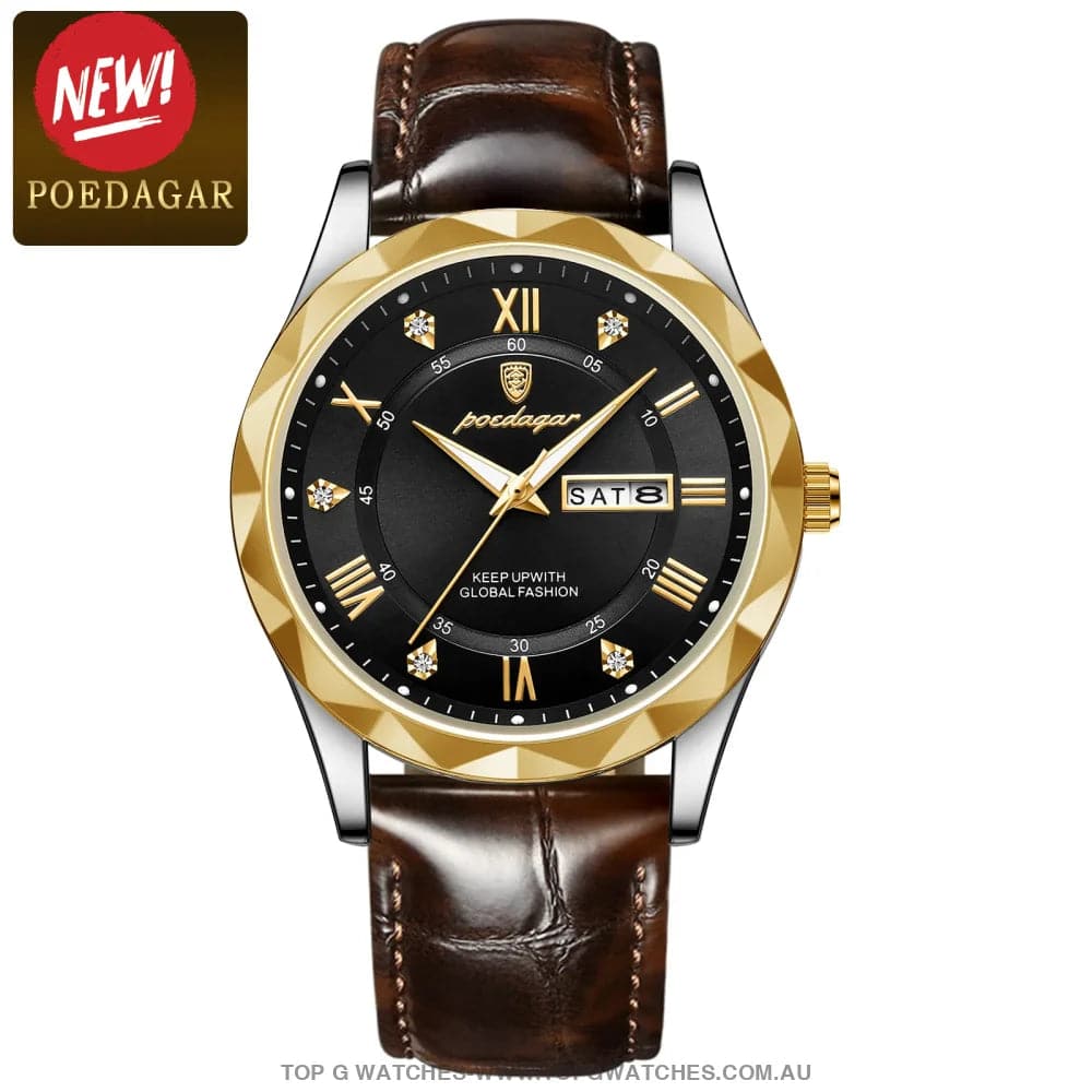 Poedagar Luxury Stainless-Steel Waterproof Fashion Leather Wristwatch - Top G Watches