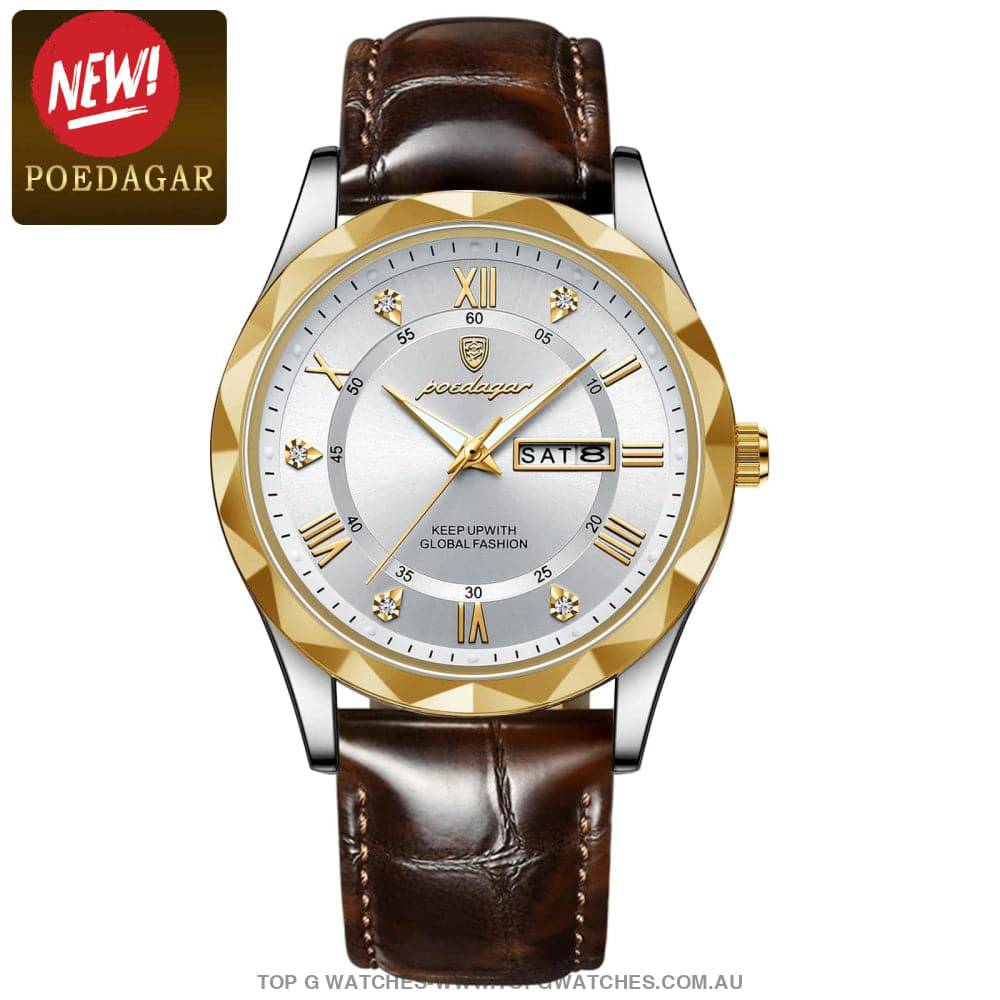 Poedagar Luxury Stainless-Steel Waterproof Fashion Leather Wristwatch - Top G Watches