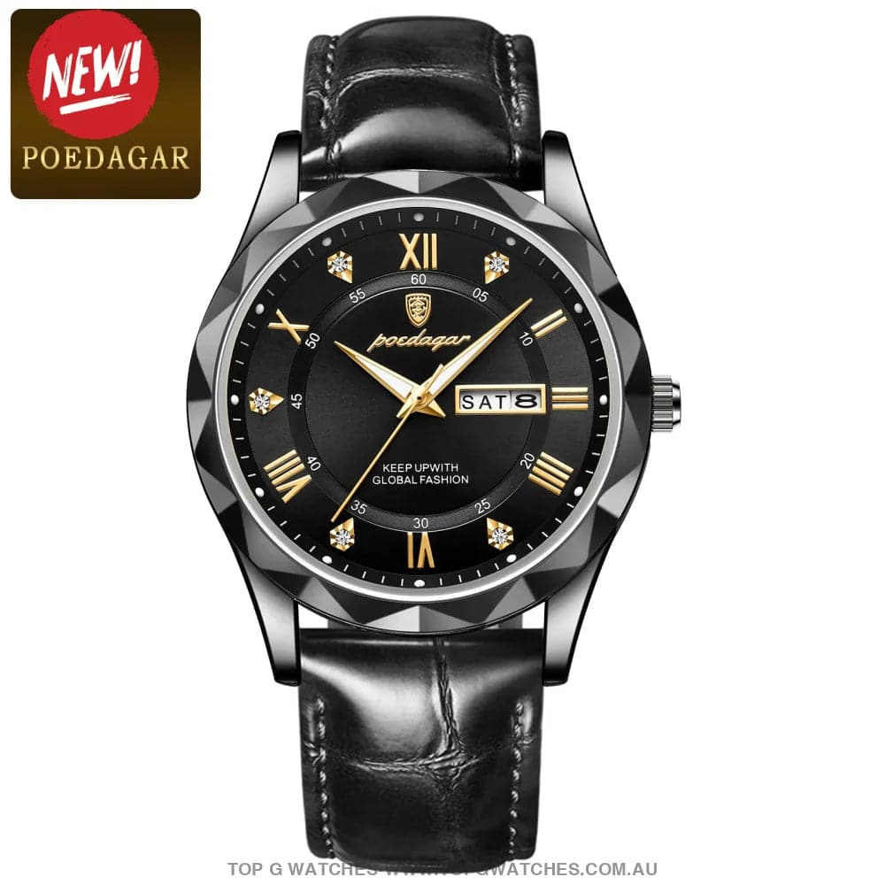 Poedagar Luxury Stainless-Steel Waterproof Fashion Leather Wristwatch - Top G Watches