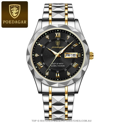 Poedagar Luxury Stainless-Steel Waterproof Fashion Leather Wristwatch - Top G Watches