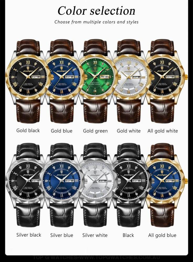 Poedagar Luxury Stainless-Steel Waterproof Fashion Leather Wristwatch - Top G Watches