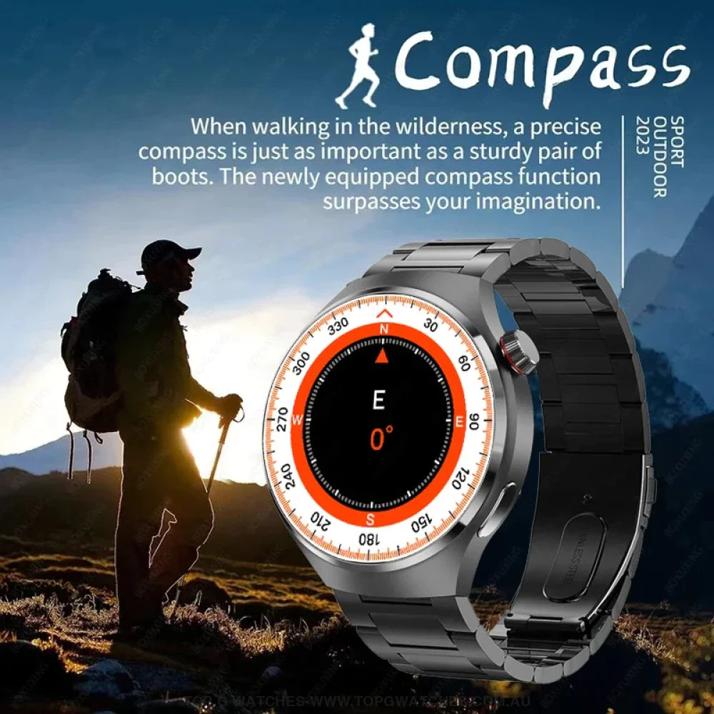 Pro GT4 Health GPS Sports Fitness Tracker Digital Companion - NFC Cardless Glucose Blood Sugar Analysis Bluetooth AMOLED Smartwatch - Top G Watches