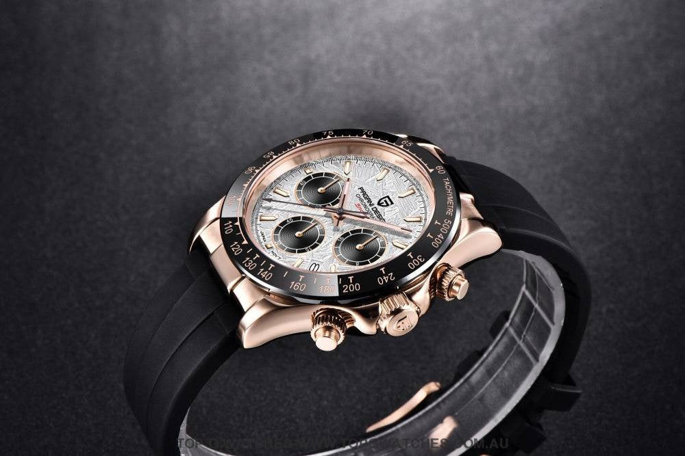 Rainbow PAGANI DESIGN Luxury Automatic Date Chronograph Japan VK63 Sapphire Wristwatch - Top G Watches