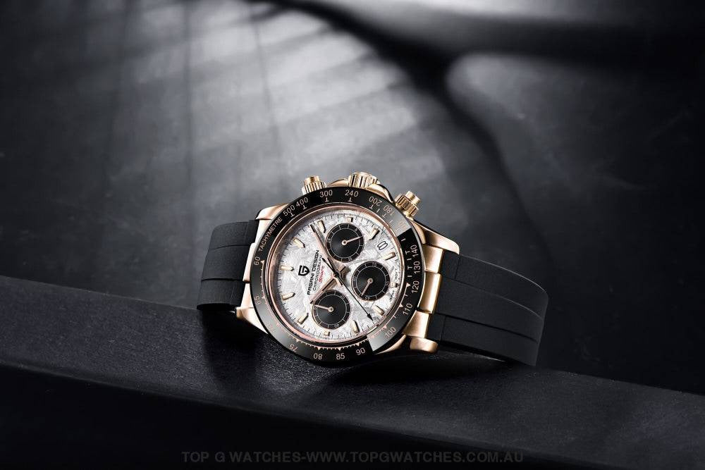 Rainbow PAGANI DESIGN Luxury Automatic Date Chronograph Japan VK63 Sapphire Wristwatch - Top G Watches