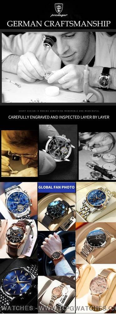 RoseGold Poedagar Amethyst Emerald Elegant Waterproof Diamond Ladies' Quartz Wristwatch - Top G Watches