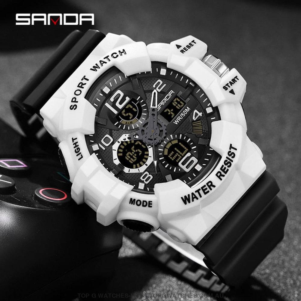 Sports Sanda G-Style Shock Military Waterproof Electronic Wristwatch - Top G Watches