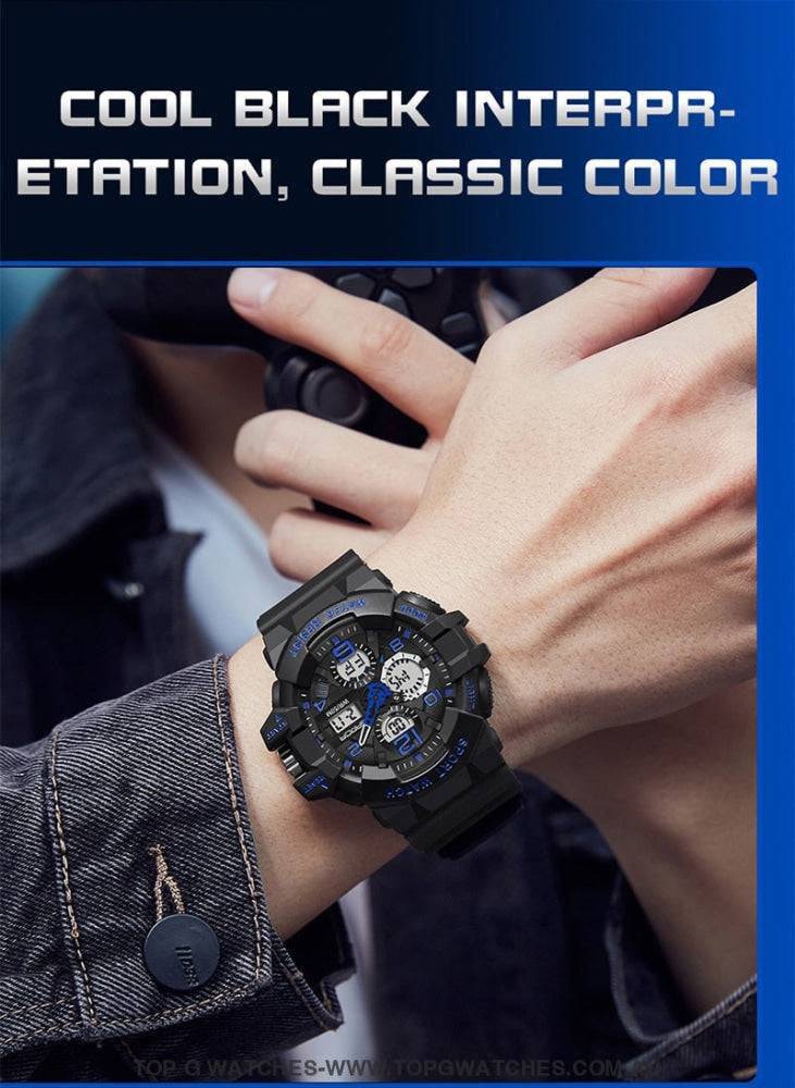 Sports Sanda G-Style Shock Military Waterproof Electronic Wristwatch - Top G Watches