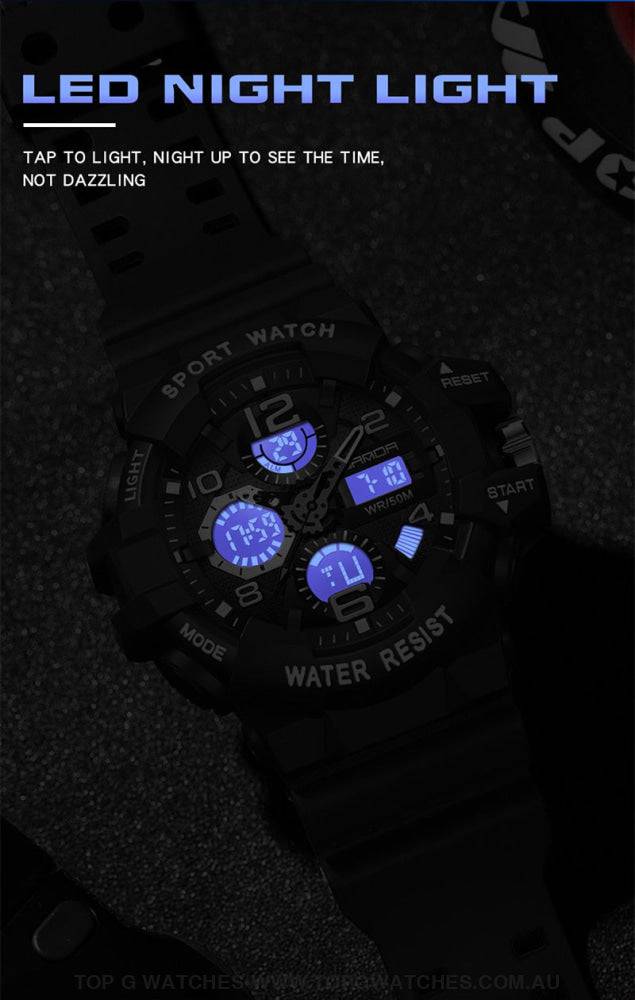 Sports Sanda G-Style Shock Military Waterproof Electronic Wristwatch - Top G Watches