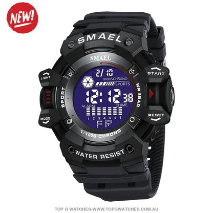 Military Digital SMAEL LED 50m Waterproof LED Stopwatch 8050 Sports Wristwatch - Top G Watches