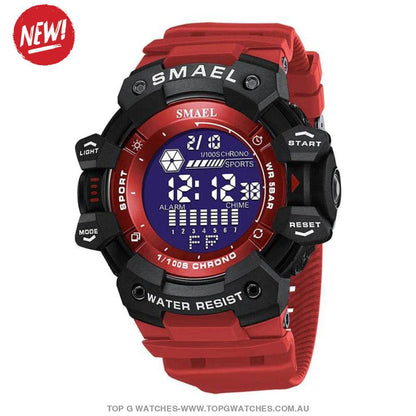 Military Digital SMAEL LED 50m Waterproof LED Stopwatch 8050 Sports Wristwatch - Top G Watches