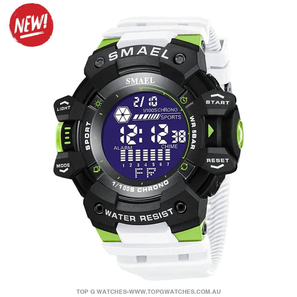 Military Digital SMAEL LED 50m Waterproof LED Stopwatch 8050 Sports Wristwatch - Top G Watches