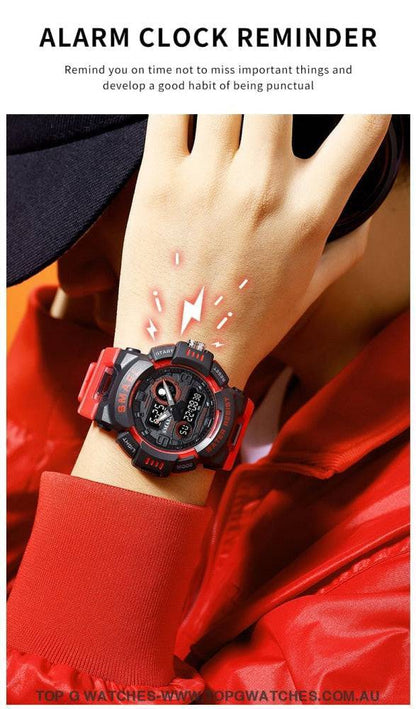 Smart SMAEL Sports Dual Display LED Digital-Analog Waterproof Watch - Top G Watches