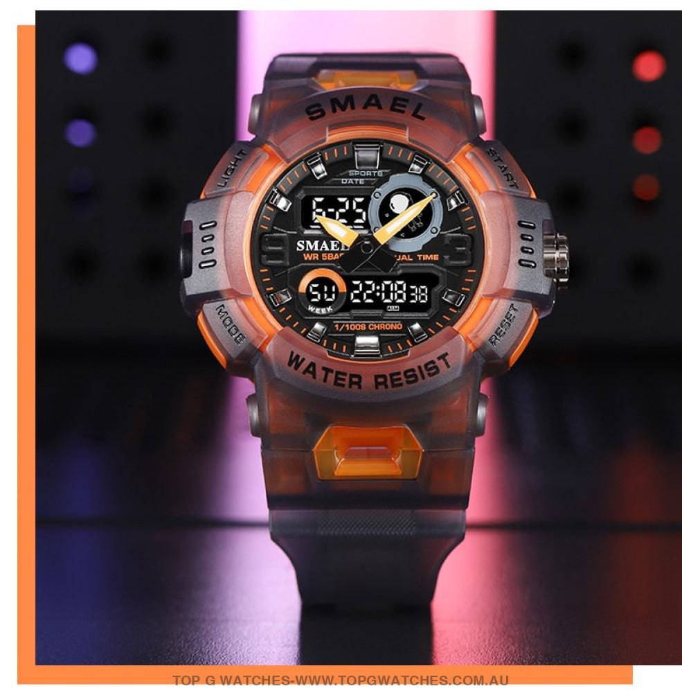 Smart SMAEL Sports Dual Display LED Digital-Analog Waterproof Watch - Top G Watches