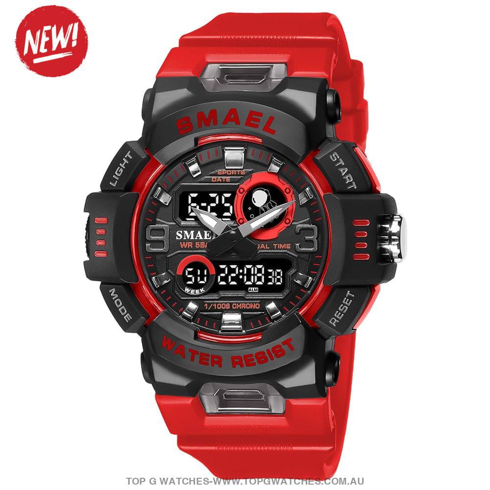 Smart SMAEL Sports Dual Display LED Digital-Analog Waterproof Watch - Top G Watches