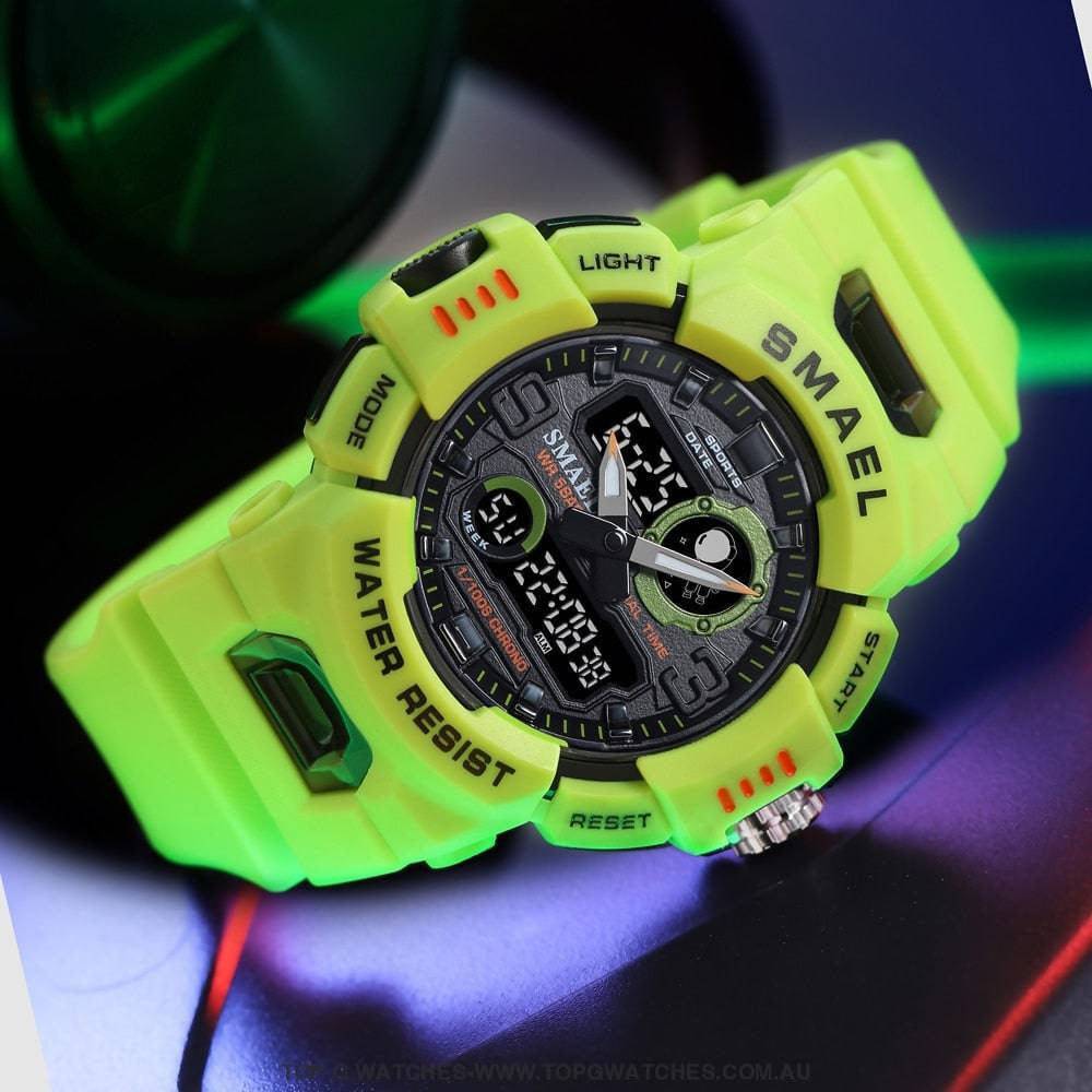 Smart SMAEL Sports Dual Display LED Digital-Analog Waterproof Watch - Top G Watches