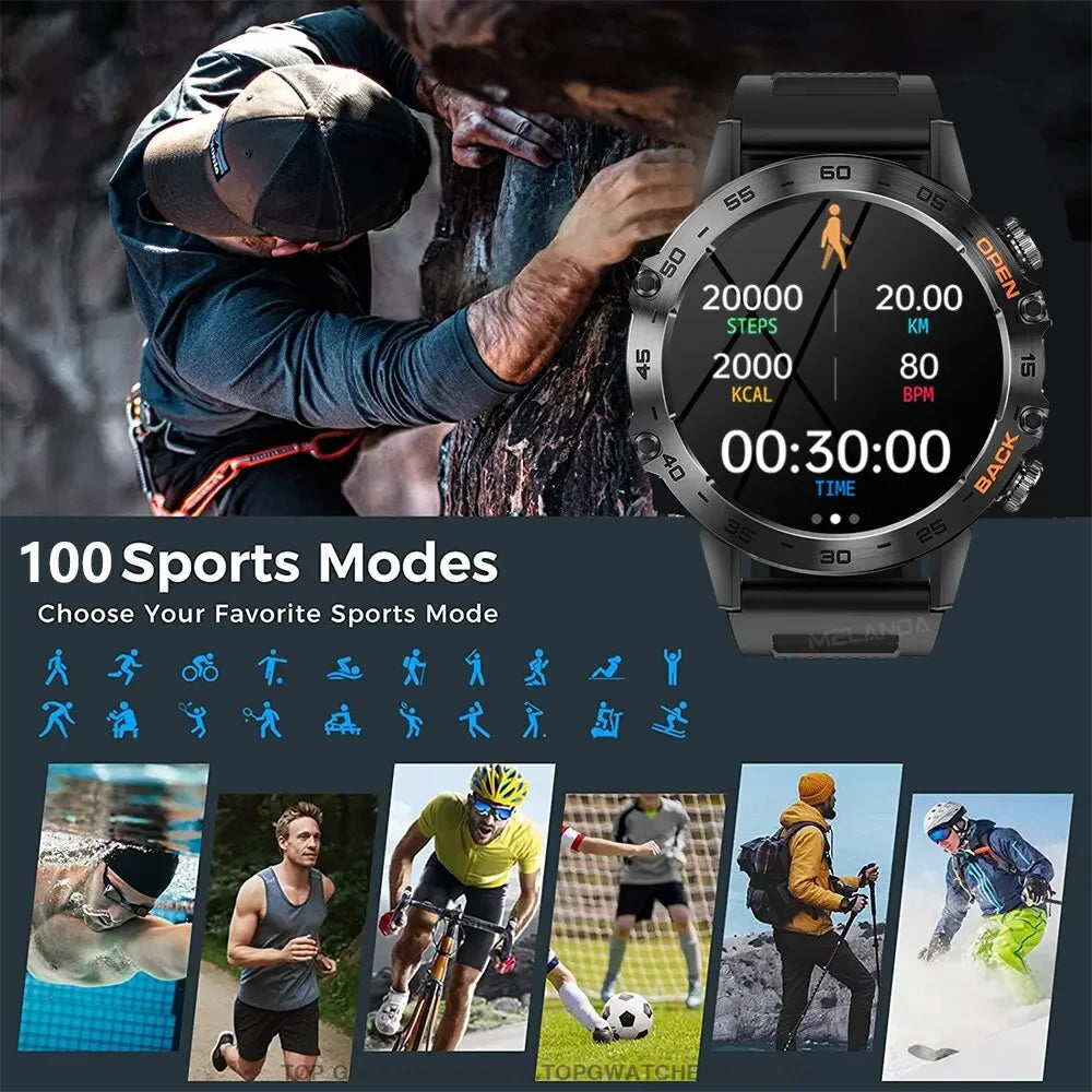 Smart Steel Bluetooth Health Sports Fitness Waterproof Melanda Smartwatch - Top G Watches