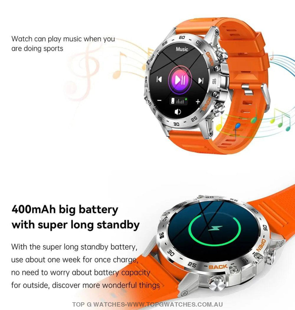 Smart Steel Bluetooth Health Sports Fitness Waterproof Melanda Smartwatch - Top G Watches