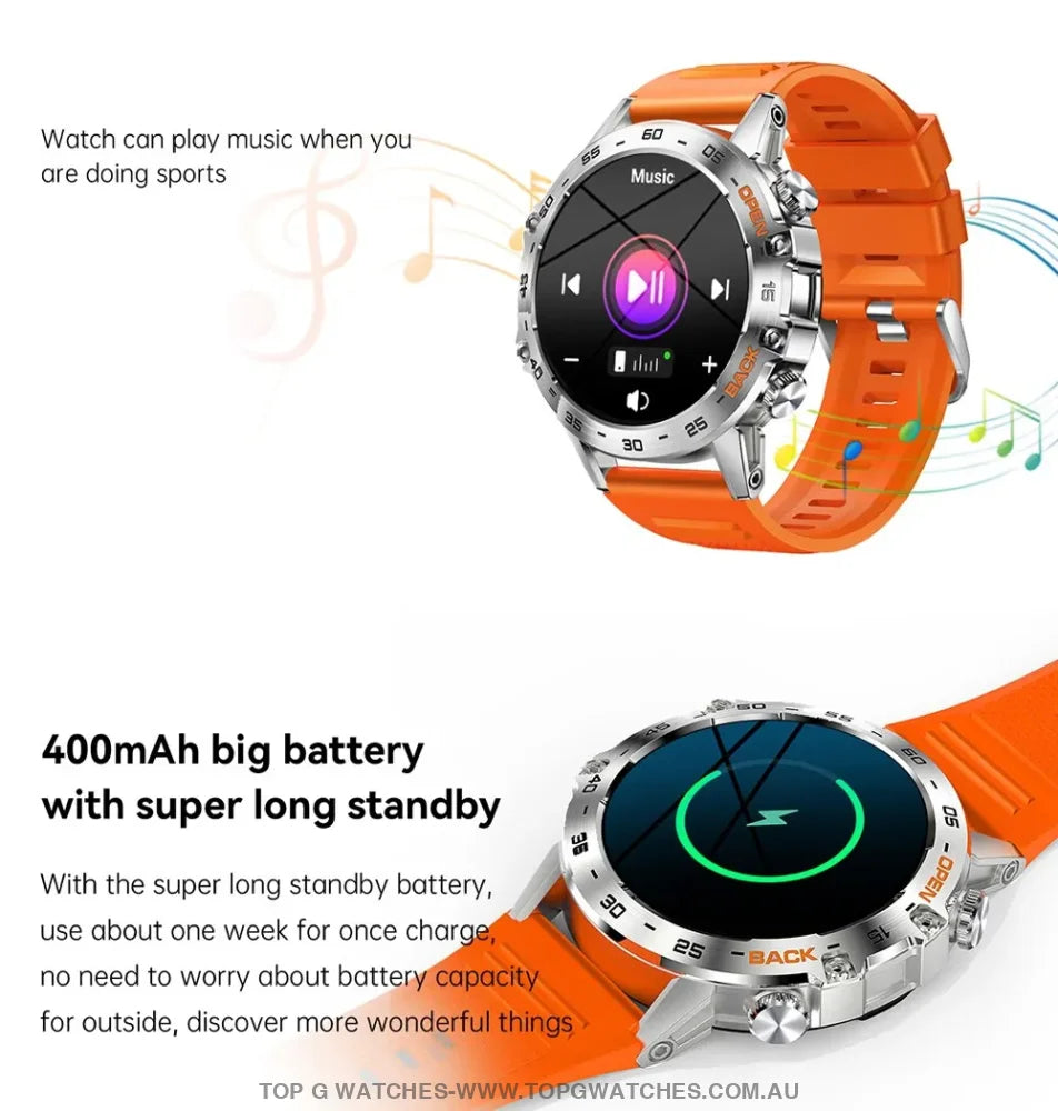 Smart Steel Bluetooth Health Sports Fitness Waterproof Melanda Smartwatch - Top G Watches