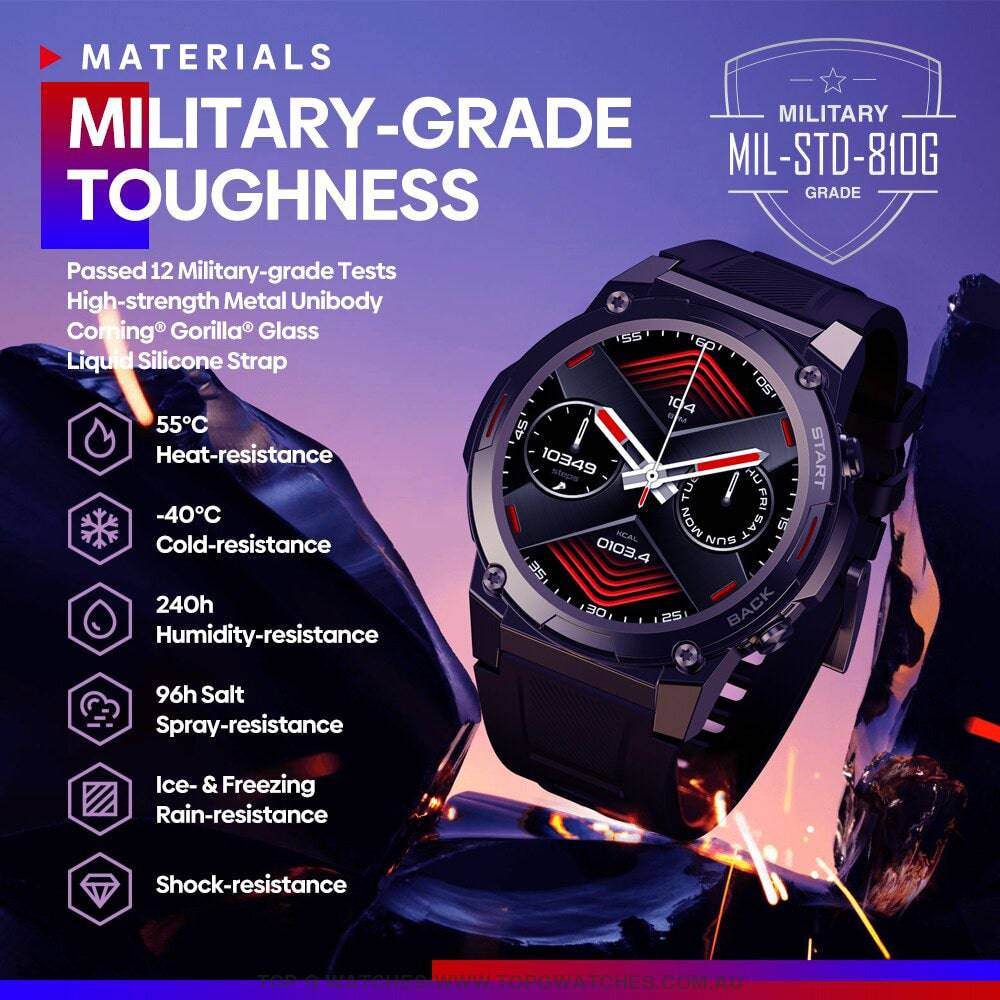 Smart Zeblaze VIBE 7 PRO AMOLED Display Bluetooth Phone Call Military Grade Toughness Smart Watch - Top G Watches