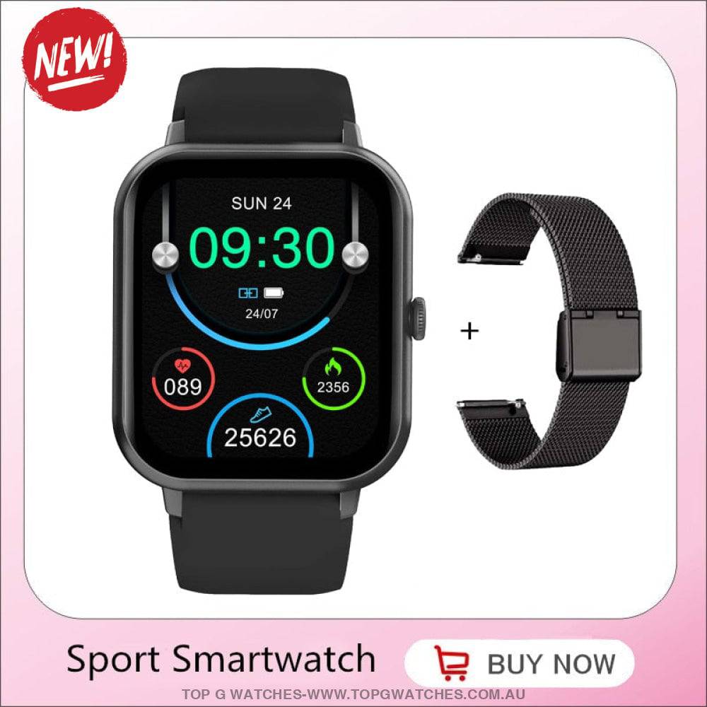 Beautiful Fashion Sports Ivanony Smart 1.83 LED Display Bluetooth Answer Call Voice A.I Assistant Fitness Smart Watch - Top G Watches